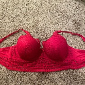 Red lace bra